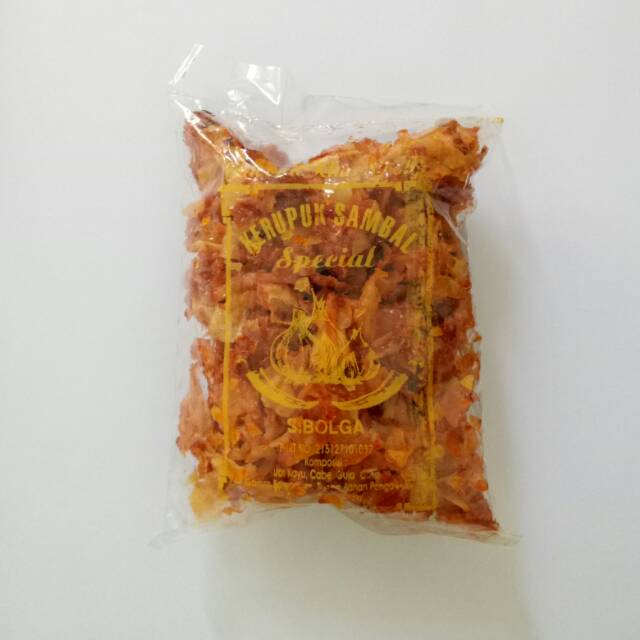 

Kerupuk keripik sambal sibolga (40 gram / bungkus kecil) CAP BAWANG