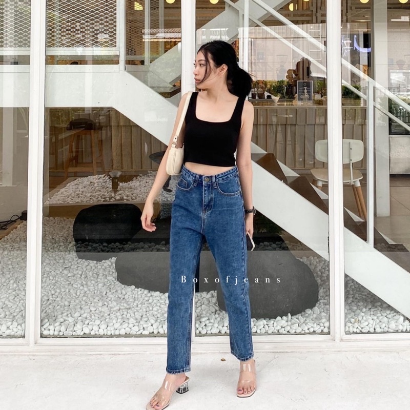 Boxofjeans - Highwaist MOM Jeans - SNOW BLUE