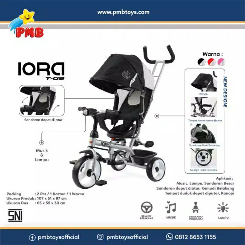 Sepeda Roda Tiga Anak PMB IORA T-09