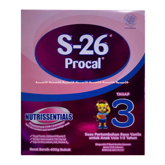 S-26 Procal Tahap 3 Rasa vanila Wyeth Susu S26 Vanilla 400gr