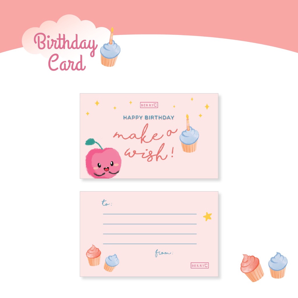 BerryC Greeting Card Kartu Ucapan Umum, Ulang Tahun atau Baby Born