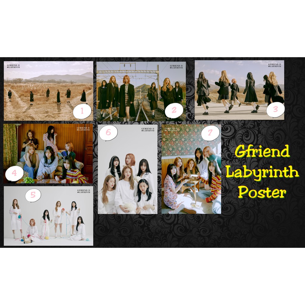 Poster Gfriend Labyrinth Kpop Sowon Yerin Eunha Yuju SinB Umji G Friend hiasan dinding kayu