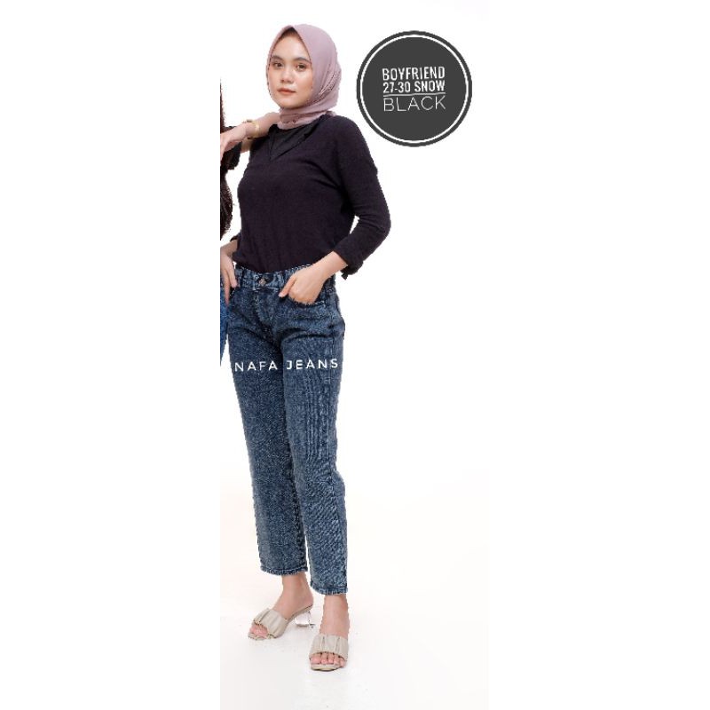 FREE BELT PREMIUM JEANS PLAIN BOYFRIEND // CELANA JEANS WANITA BOYFRIENDS