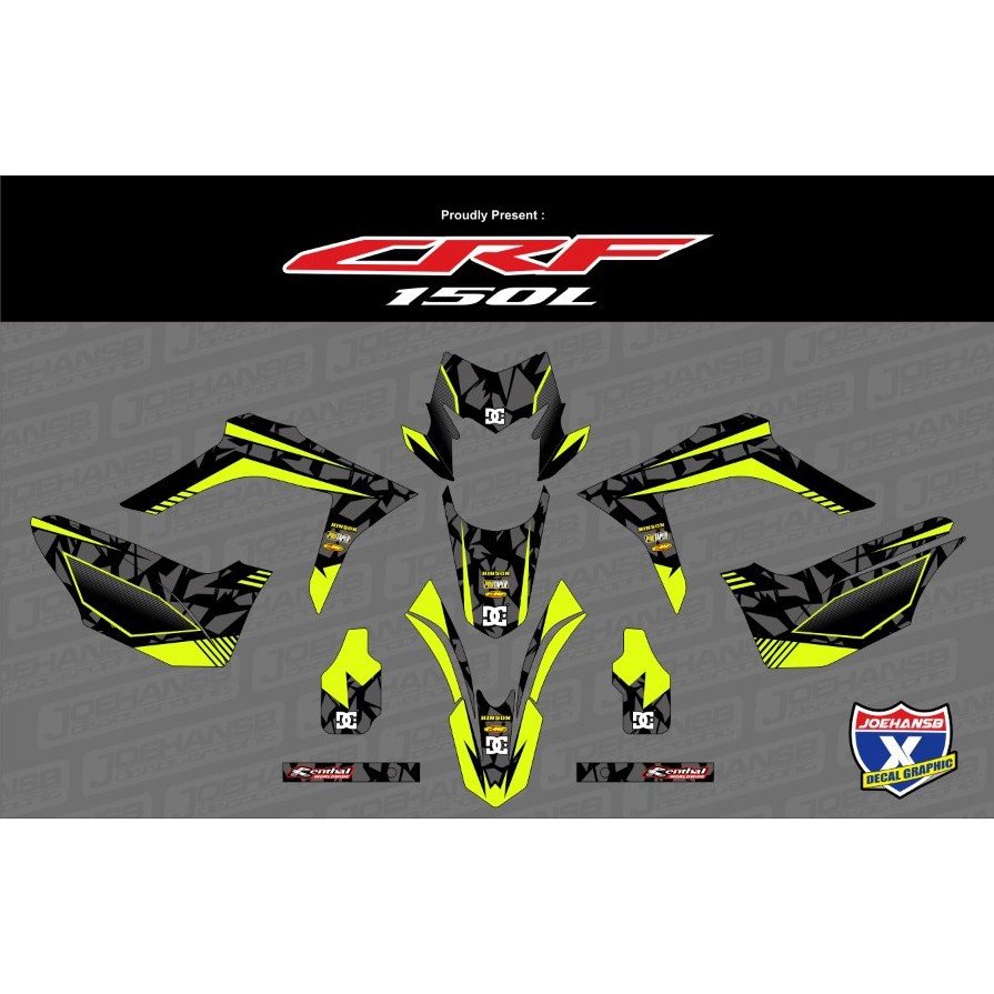 Stiker Decal Honda CRF 150 New - motif Army stabilo