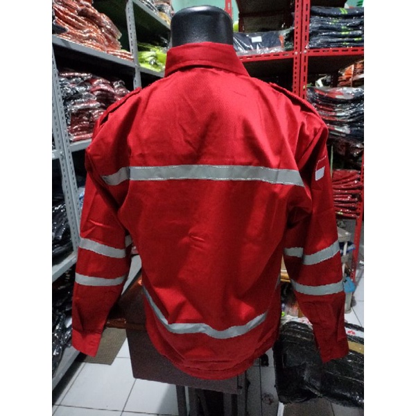 SERAGAM SAFETY MERAH DOBLE SCOTLIGT