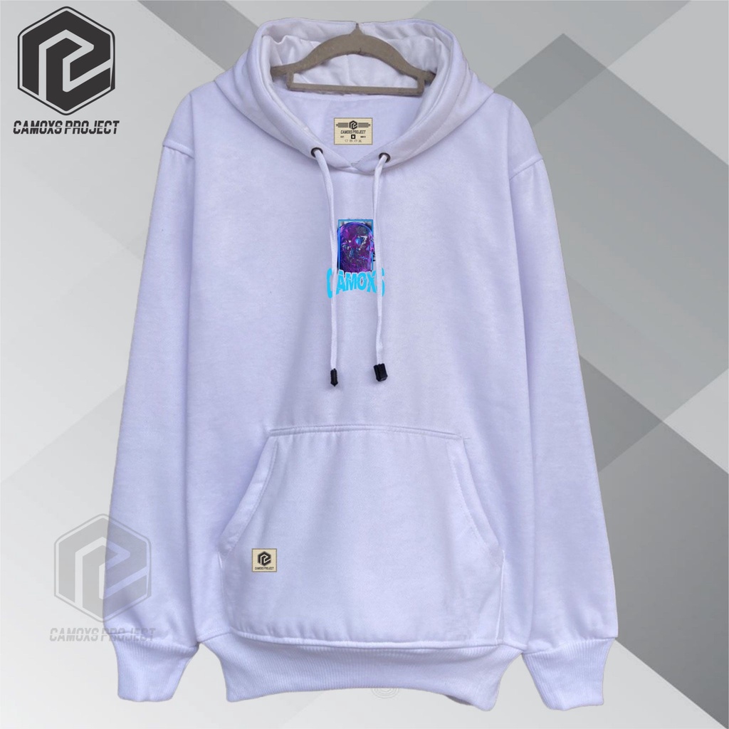 Sweater Hoodie Pria Oversize Sweter Putih Gambar Tengkorak Hodie Cowok Cewek Aesthetic Suiter Original Premium Brand Lokal Bandung