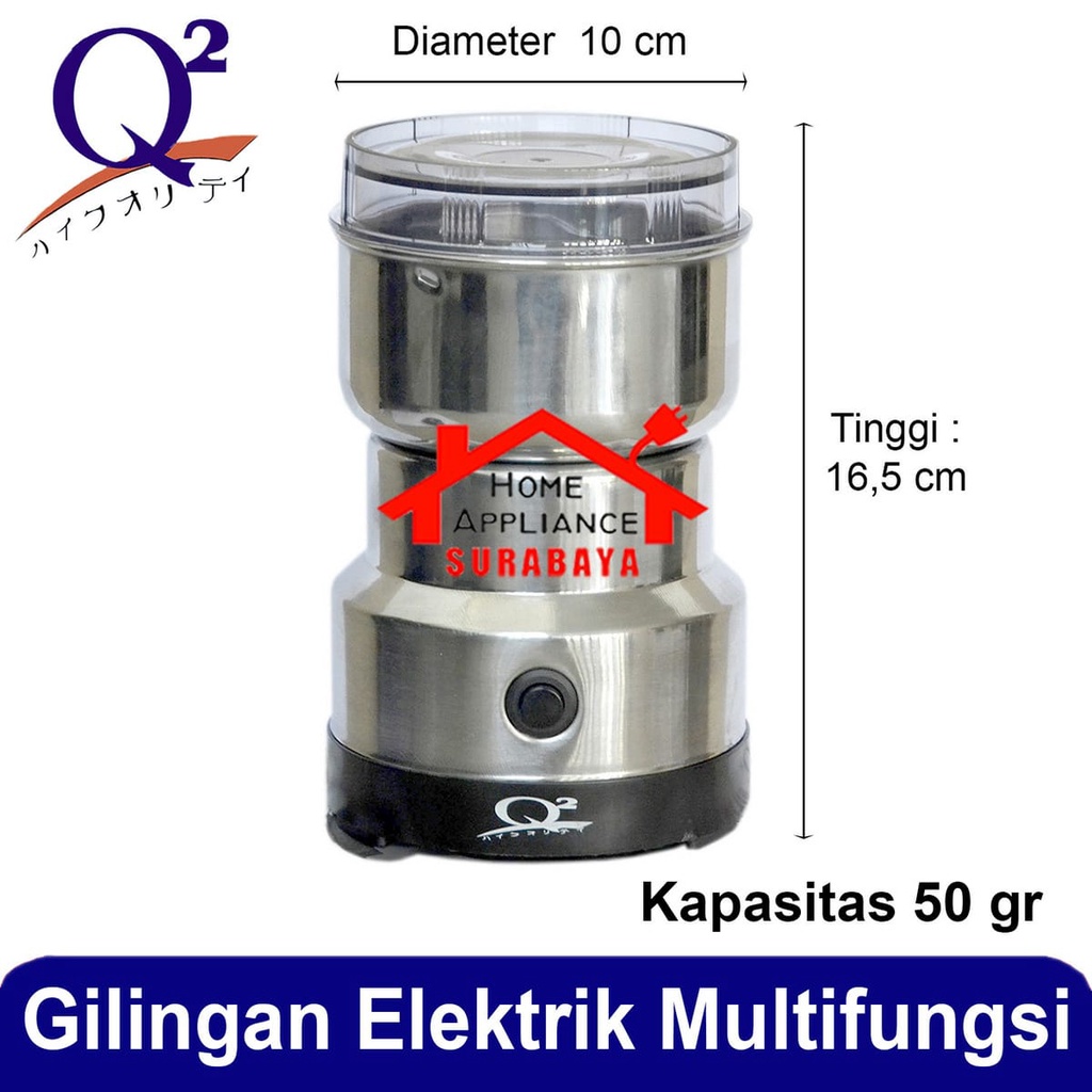 Coffee Grinder Elektrik Penggiling Gilingan Kopi Bumbu Dapur Kering Listrik Multifungsi Q2 8050