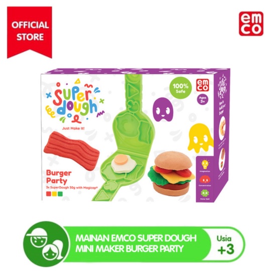 

Mainan EMCO Super Dough Mini Maker Burger Party Berkualitas