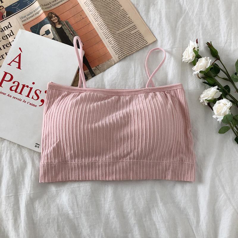 RV® Bra Cewe Kemben Seamless Pakain Dalam Wanita Crop Top Bralette 1012-PINK