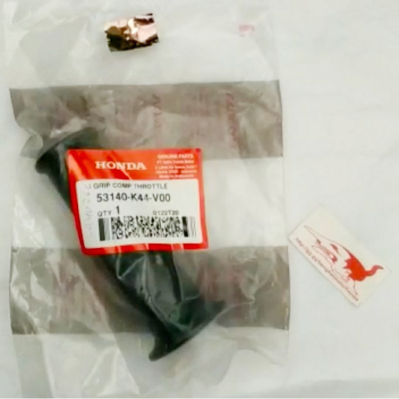 Slop Karet Stang Pipa Gas Kanan Handfat Handgrip R Beat Scoopy Pop Vario 125 150 Ori AHM 53140K44V00