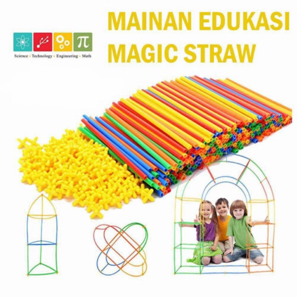 

Mainan Edukasi anak magic straw isi 300pcs Berkualitas
