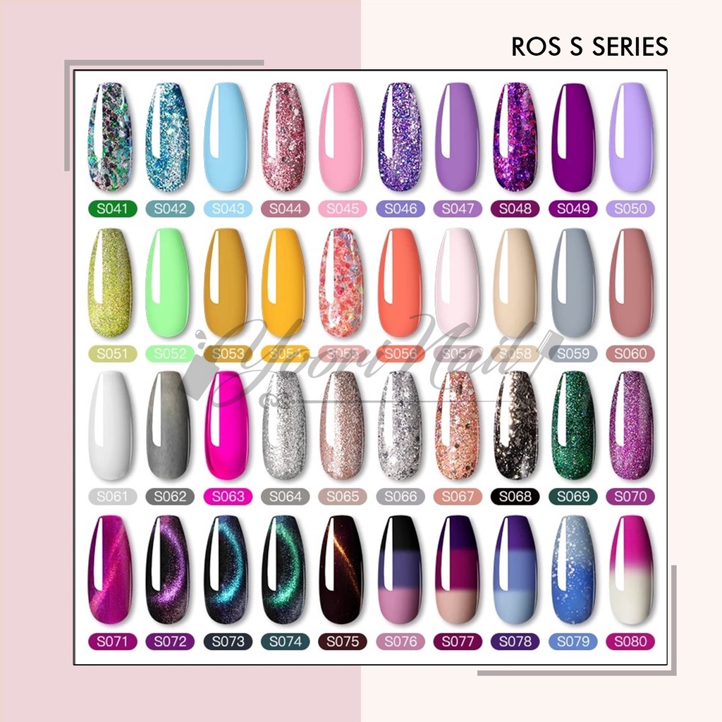 Mini Rosalind S Series 7ml glitter series cat eye series temperature chage nail gel series berubah warna