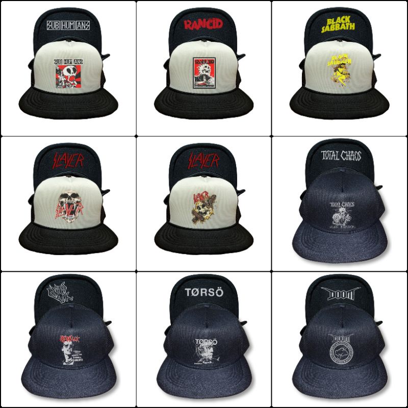 TOPI TRUCKER / TRUCKER HAT / JARING / SNAPBACK BOOTLAG BAND PUNK / METAL / HARDCORE / UNDERGROUND 00