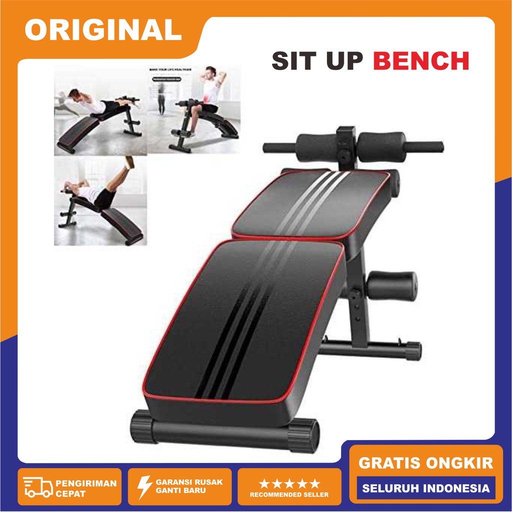 Alat kursi fitnes Gym olahraga sit up portable bench press 2 in 1 Papan Situp adjustable