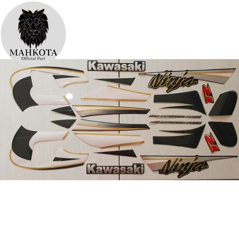 Striping Stiker Polet Sepeda Motor List body motor Kawasaki Ninja R 2005 hijau tua Mahkota Sticker