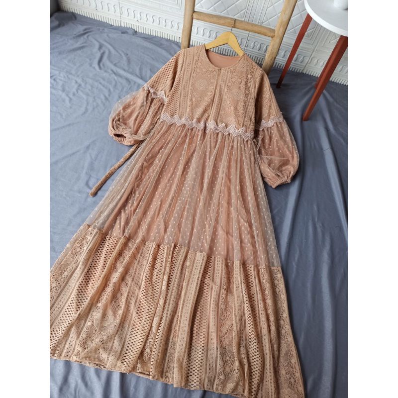 GAMIS MAUDY COKLAT BROWN MILO TERBARU