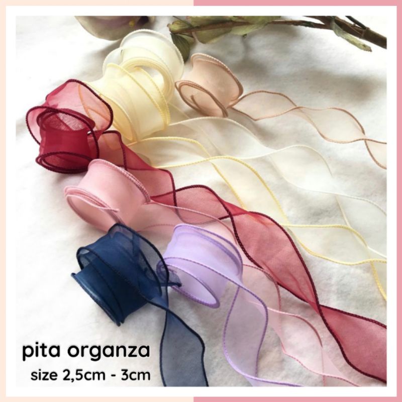 1YARD - PITA ORGANZA NECI/ ORGANZA RIBBON/ORGANZA LIST WAVE/PITA KOREA