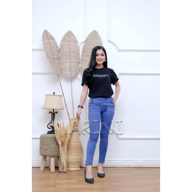 CELANA JEANS Legging Super JUMBO Mutiara Legging jeans fashion