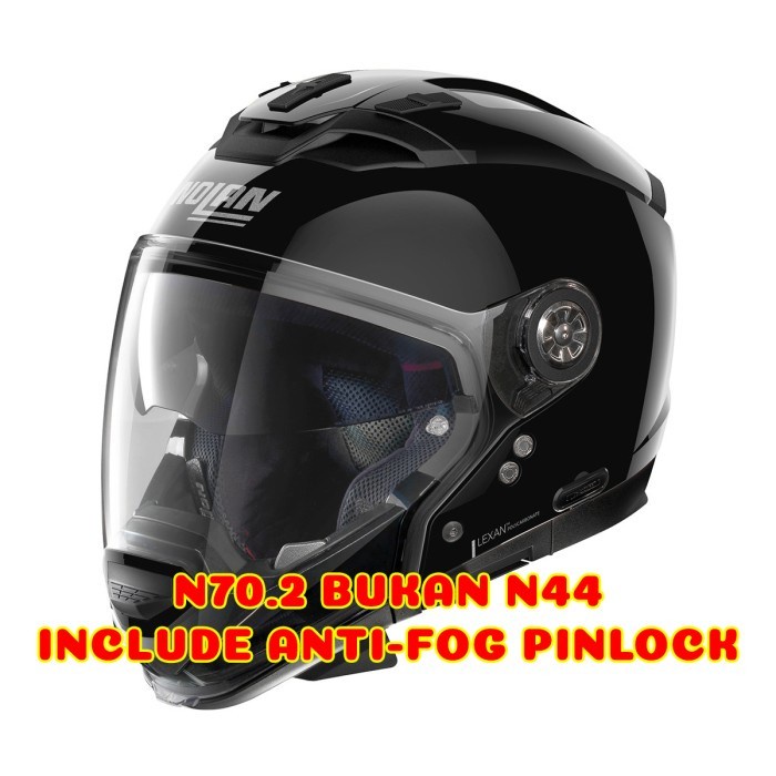 Helm Nolan N44 Classic Glossy black, model bisa diubah ubah terlaris