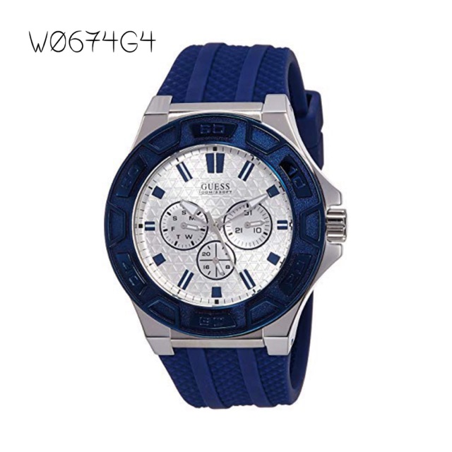 JAM TANGAN PRIA GUESS W0674G4 ORI BM RUBBER STRAP