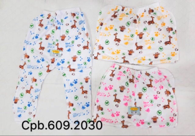 6pcs Celana panjang bayi kaki tertutup 0-12m wiedy