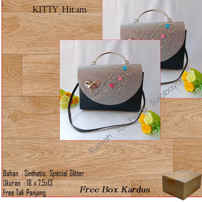 Tas Kecil,Tas Imut,Tas Kondangan,KITTY_Hitam