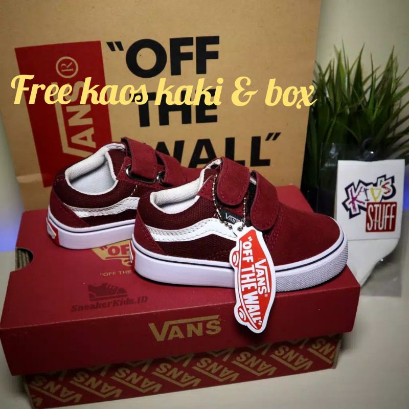sepatu vans anak oldskool maroon prekat grade original premium quality sepatu anak usia baby tk sd