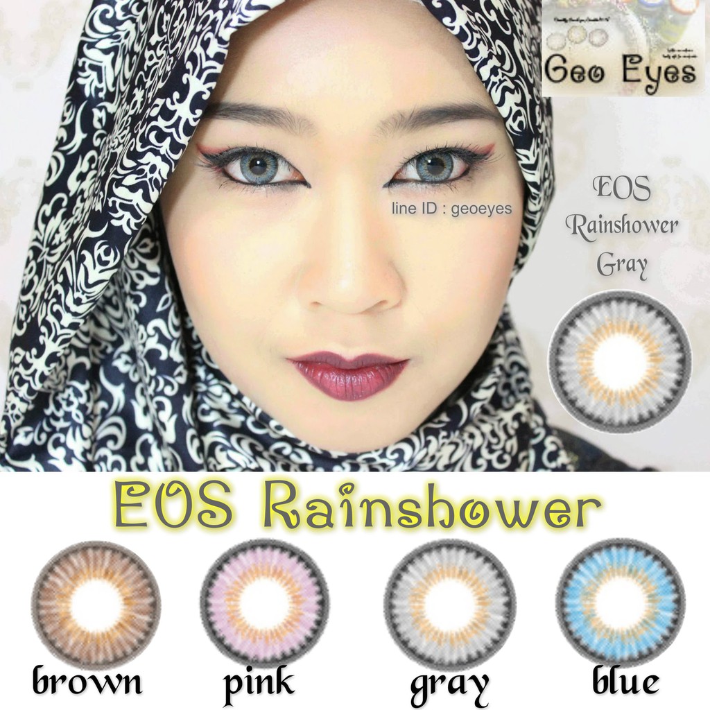 Softlens EOS Rainshower - Soflen Warna Brown Gray Blue Pink