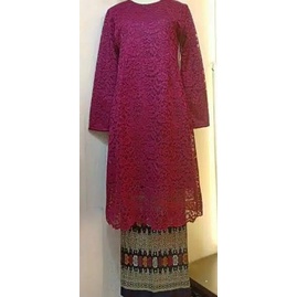 ➨ atasan kebaya brukat dres / brokat kurung /kebaya brokat /atasan kebaya /kebaya hijau botol/ kebay