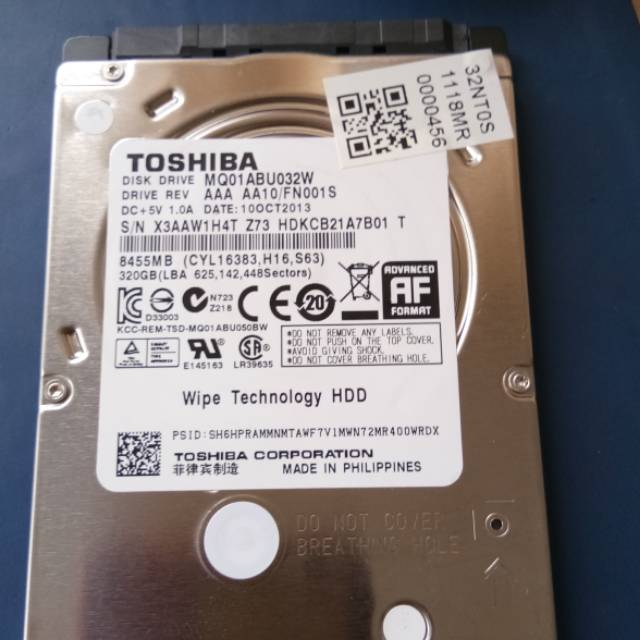 Harddisk Thosiba 320gb 2,5inch internal notebook