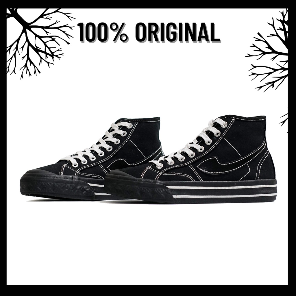 100% Original Sepatu Lokal Casual Black Oreo Hi | Not Compass Retrograde High