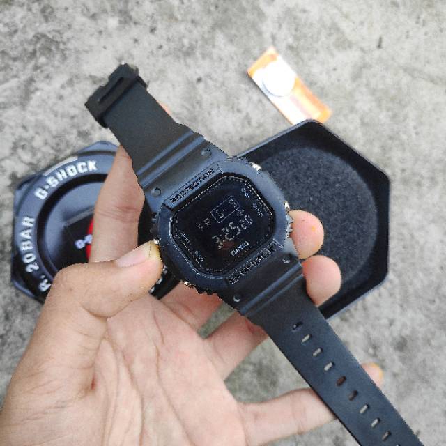 Jam Tangan Casio Water Resist Renang Mandi Hujan - Hitam + Box Kaleng Original Gshock