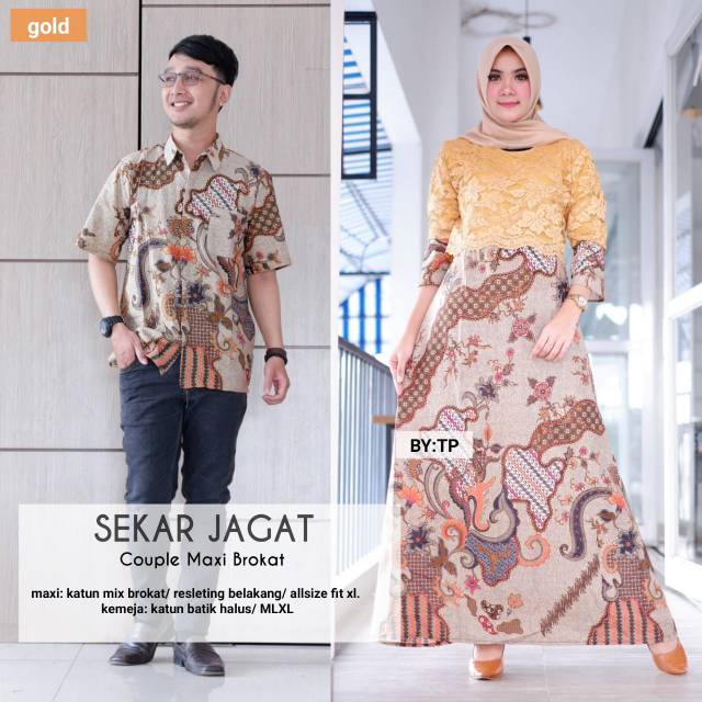 Couple gamis batik-couple gamis brukart-gamis premium