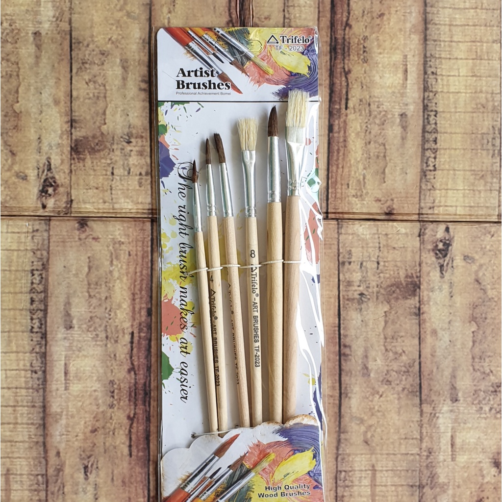 Set 6in1 Kuas Lukis Trifelo TF 2023 - Brush Series - Art Brushes - Kuas Lukis 1 Set isi 6 Ukuran