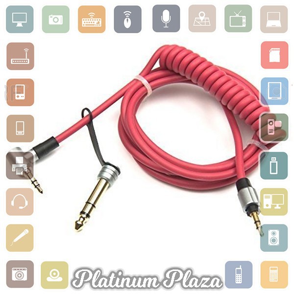 Aux Audio Cable Pro Detox 3.5 and 6.5 mm Male to Male - Red`60TZGN-