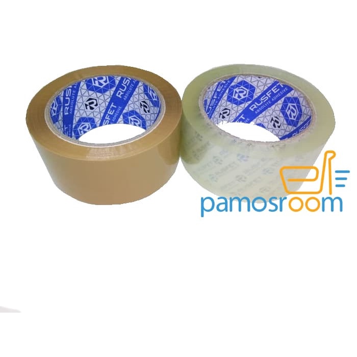 

perekat-pengikat- lakban/plakban rusfet 90 yard 2 inch 50 micron kualitas diatas daimaru - cokelat