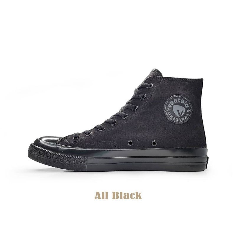 VENTELA BTS 70`S HIGH BLACK NATURAL DAN BLACK WHITE GLOSSY-ALL BLACK