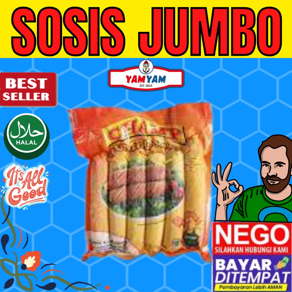 

Champ Sosis Jumbo 375gr Aneka Makanan Frozen Food frozeen Makanan Asin Beku Murah Depok Bogor