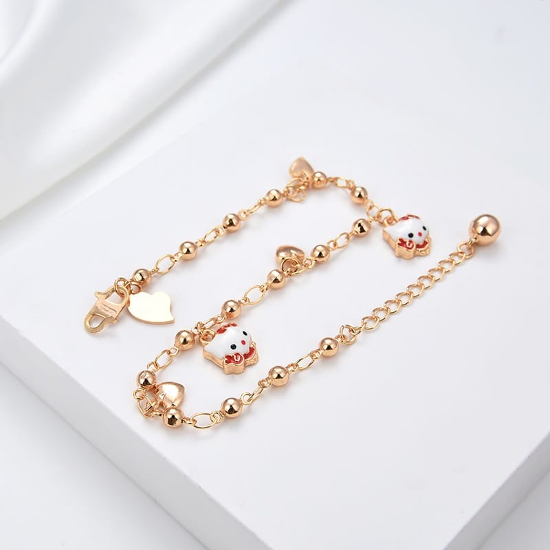 [COD]gelang tangan anak model hello kitty lucu terbaru Anti karat gelang mas anak perhiasan titanium gelang ukuran adjustable baby bangle