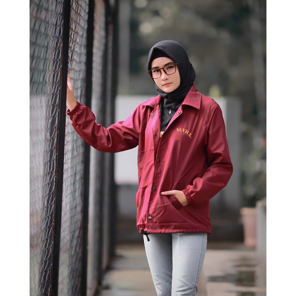 Jaket Coach Parasut Polos & Hand List Salvio Hexia Original Unisex Cewek Cowok