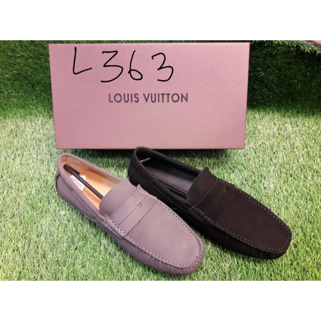 SEPATU LOAFERS PRIA FASHION MURAH KULIT ASLI - LOUIS VUITTON - LV - SUEDE