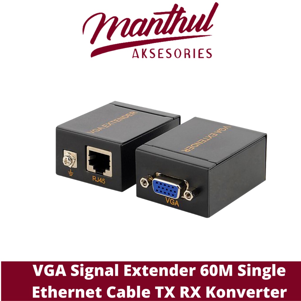 VGA Signal Extender 60M Single Ethernet Cable TX RX Konverter