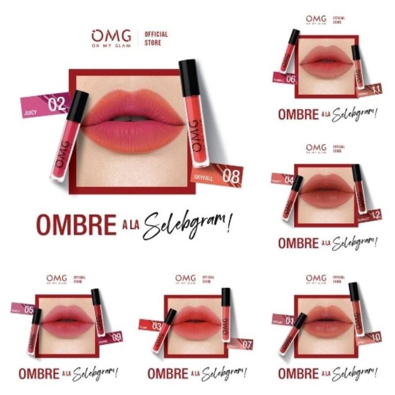 Paket Ombre Lipcream OMG Oh My Glam by starbeauty