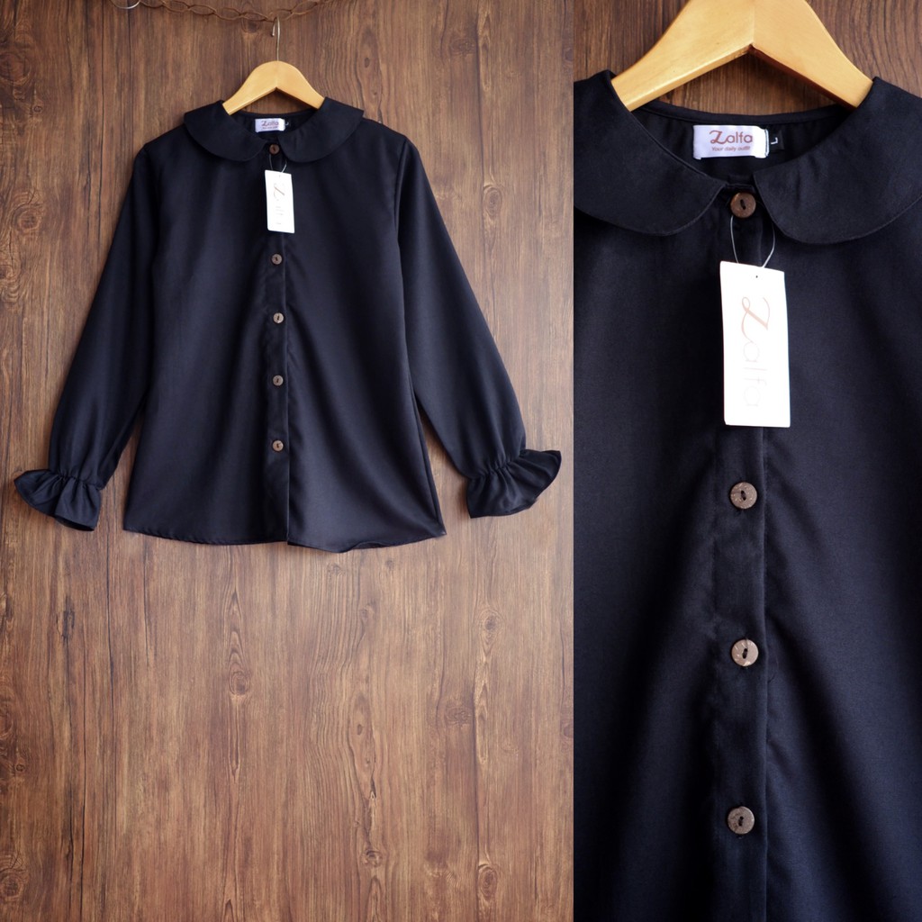 BLOUSE MEDINA by ZALFA OUTFIT / blouse wanita murah / blouse kekinian-Black