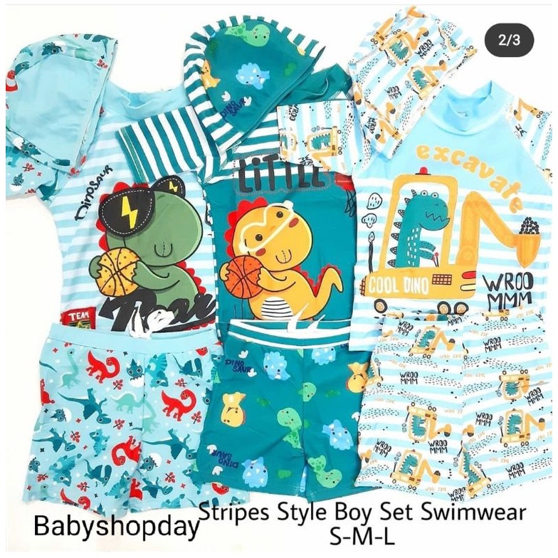 Baju renang anak baby swimwear/ baju renang import dino shark/ baju renang baby