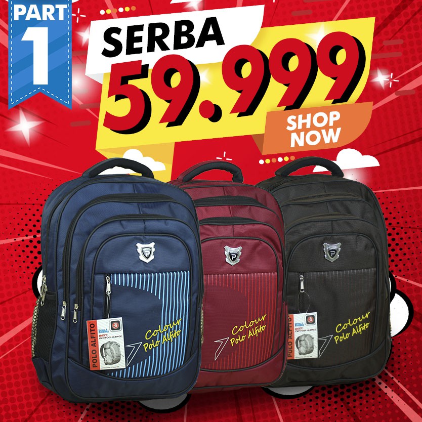 PROMO SERBA 59.999 !! Backpack Punggung Pria Tas Ransel Laptop ALFITO Multifungsi PROMO CUCI GUDANG