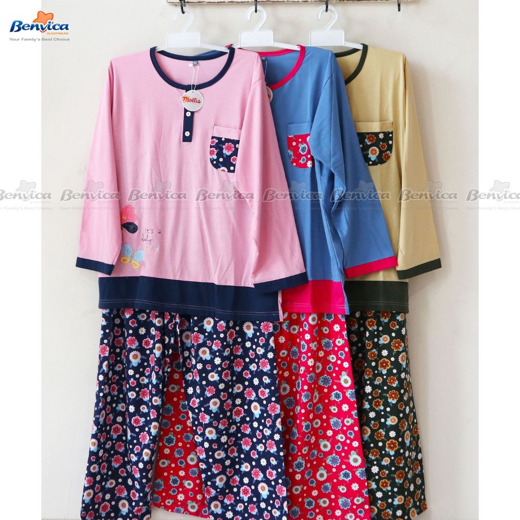 BAJU TIDUR PIYAMA LENGAN PANJANG KAOS PREMIUM XL MOLLIS AL - C