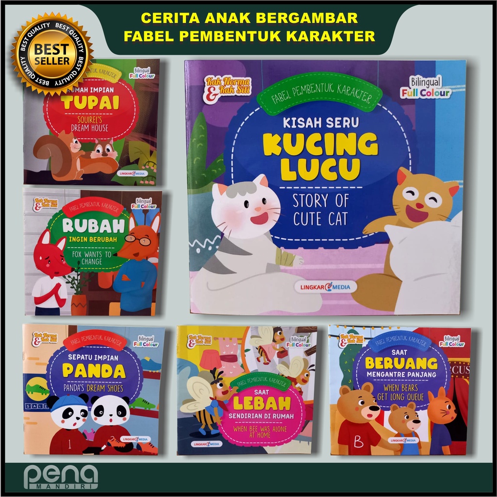 Fabel Inspiratif Pembentuk Karakter Buku Cerita Dongeng Hewan Binatang Murah Anak TK PAUD Balita
