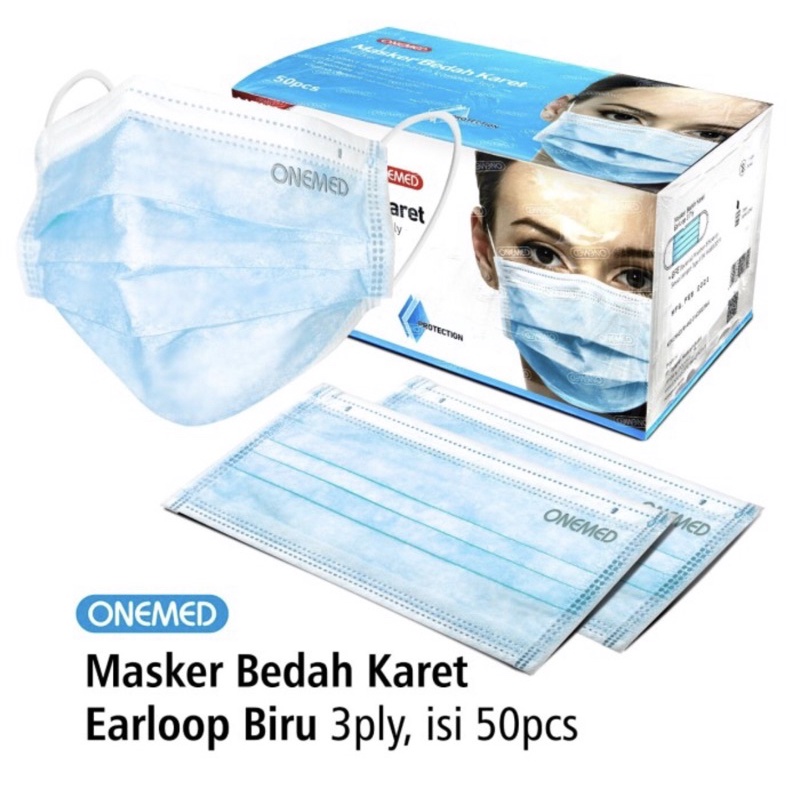 Masker earloop 3ply onemed