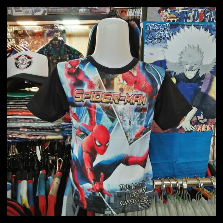 Kaos Baju Fullprint 3d Anak Marvel Superhero Spiderman Ii 2 3 Tahun Hitam